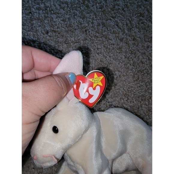 Ty Beanie Baby, Nibbler The Rabbit, 1998, New With Tag, 4th Generation - Picture 3 of 6